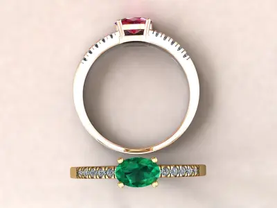 Oval Engagement Ring 3D print model