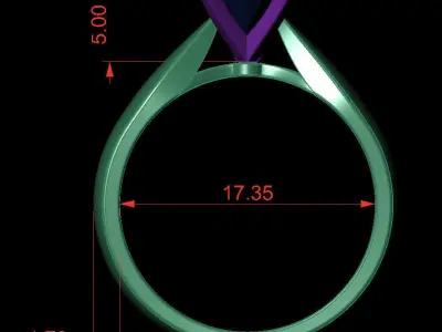 Oval 0-75-CT Quarter Round Profile Shank Width 4-00mm 3D print model