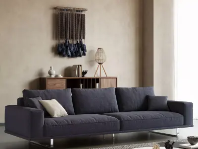 Mid Century interior scene 3D model