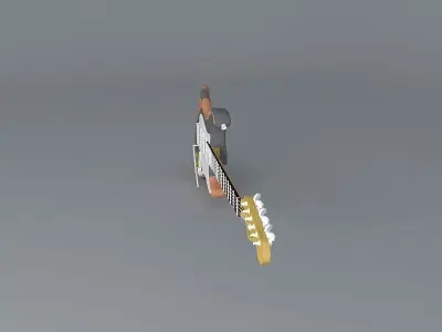 Plain worn stratocasterguitar Free 3D model