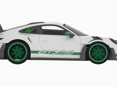 Porsche 911 GT3 RS 27 Carrera Tribute 992 White 2023  3D model