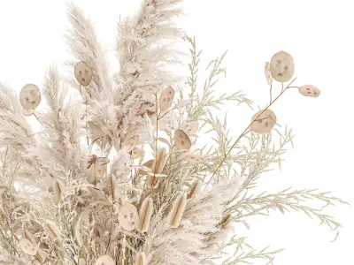 Luxury bouquet of reeds pampas grass and dried flowers 234 3D model