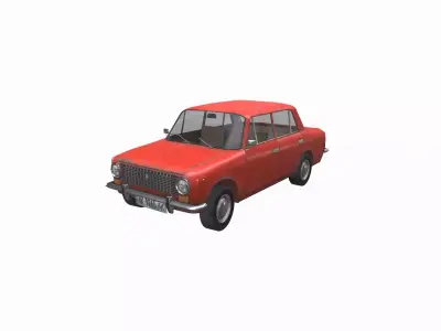 Soviet car Lada 2101 Low-poly 3D model
