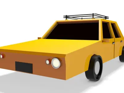 Low Poly Taxi Car 3d Model Free low-poly 3D model