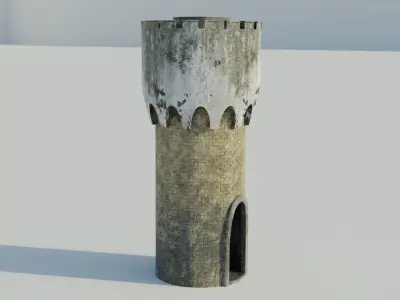 Tower 3D model textures PBR 4K  Low-poly 3D model