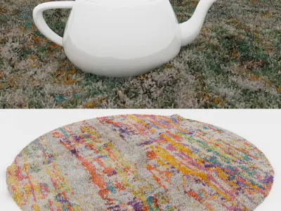 Round Rug Set 130 3D model