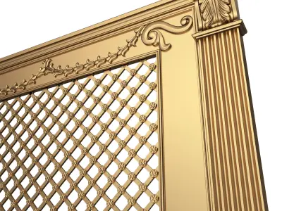 Radiator Cover Decorative Screening Grille Panel 015 Low-poly 3D model