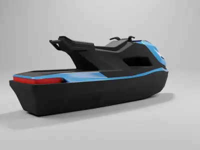 Low poly Electric JetSki Low-poly 3D model