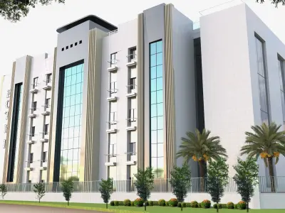 Modern Hotel Exterior 3D model