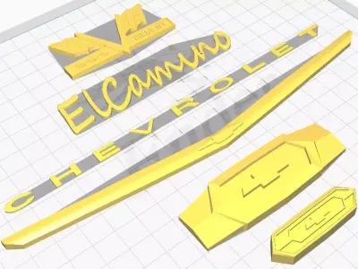 chevy el camino logos stl 3D print model