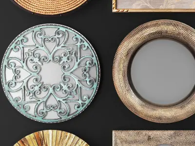 Collection of decorative mirrors 3D model