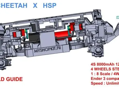V6 JLB CHEETAH X HSP RC CAR TRUGGY  1 8 4WS 4WD PREMIUM 3D print model