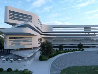 Modern Building V01 3D model