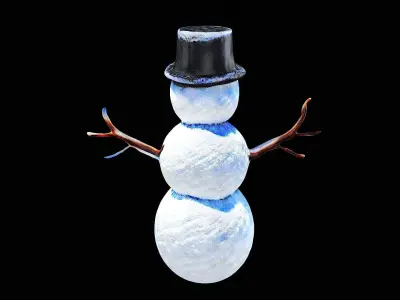 happy snowman 3D model