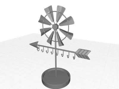 Gold Lucas Windmill Sculpture 3D model