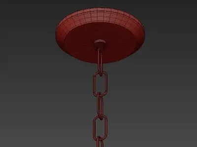 Rowan chandelier with balls hanging from it 3D model