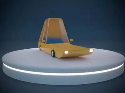 low poly  car  3D model