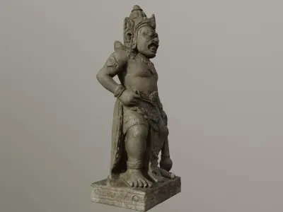 Balinese Temple Guardian Statue 2 3D model