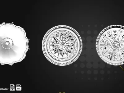 13 Ceiling Medallion Low-poly 3D model