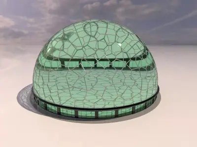 Voronoi building exterior structure and base 3D model