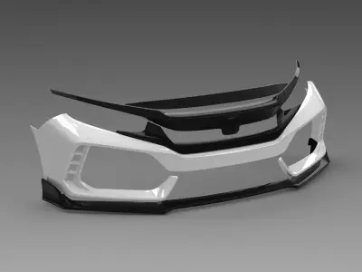CIVIC TYPE R FK8 Front Bumper Exterior Model - 3D Laser-Scanned 3D model