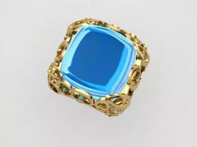 Designer ring 3D print model purchase
