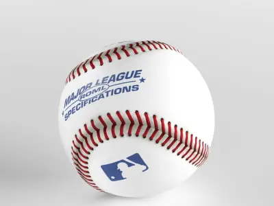 Ball of baseball Low-poly 3D model