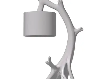 Rustic Wooden table lamp shape tree Sculptural Eco Scandinavian 3D model