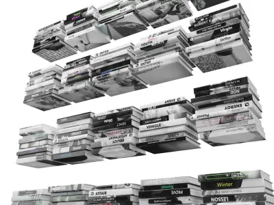 Books 150 pieces 2-5-3 Low-poly 3D model