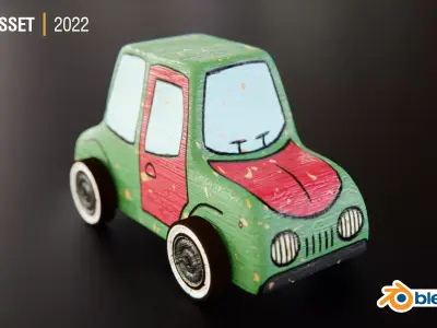Wooden Toy Car 3D model