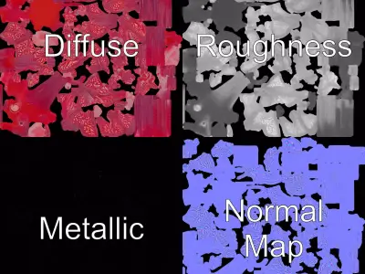 Mystical Pink Flora model pack Low-poly 3D model