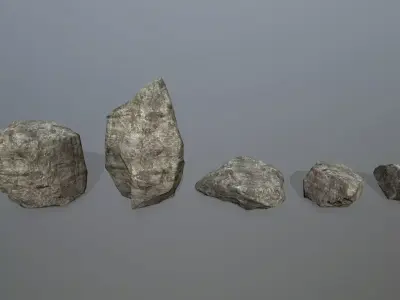 rocks group of Low-poly 3D model