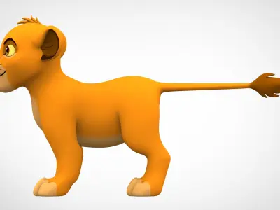 Simba Cub Low-poly 3D model
