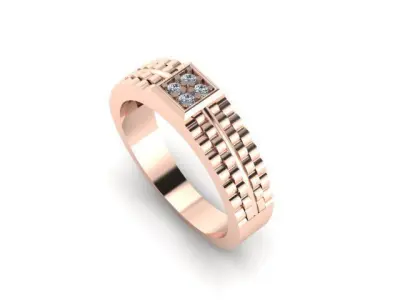 men wedding ring for daimonds 3D print model