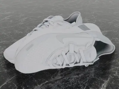 Nike 3D Shoes - White-Cream - NKE72 Series Low-poly 3D model