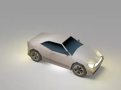 Low Poly Stylized Sports Car Game Ready 3D Model  Low-poly 3D model