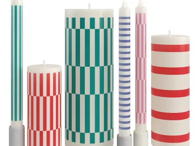 Candles COLUMN CANDLE by Hay set 2 Low-poly 3D model