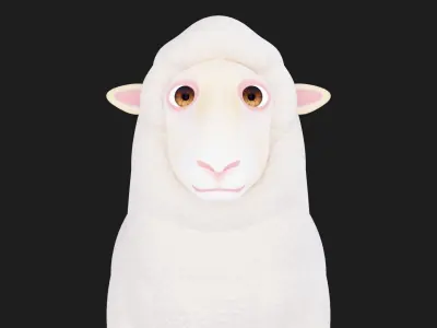 cartoon sheep Low-poly 3D model 5