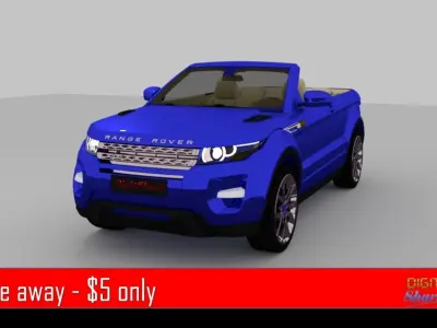 Convertible Rangerover Evoque concept - Detailed Exterior 3D model