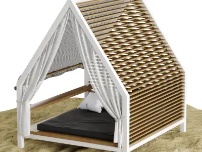 beach lounge outdoor 01 3D model