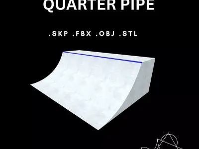 Quarter Pipe Free low-poly 3D model