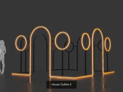 House Outline - 5 Pack 3D Model Collection