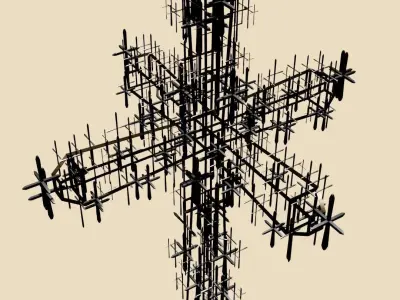  Cross monument 3D model