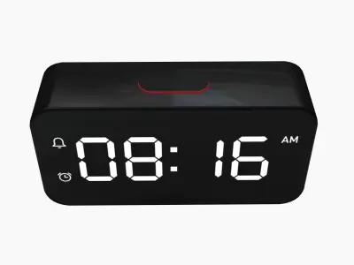 Digital Desktop Clock Low-poly 3D model