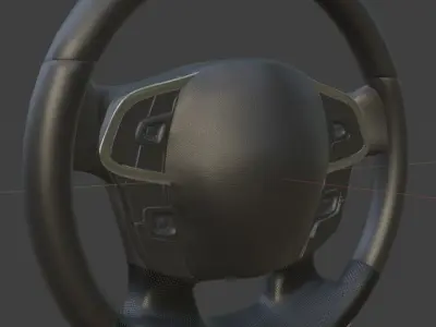 Simple Steering wheel concept for passenger car 3D model