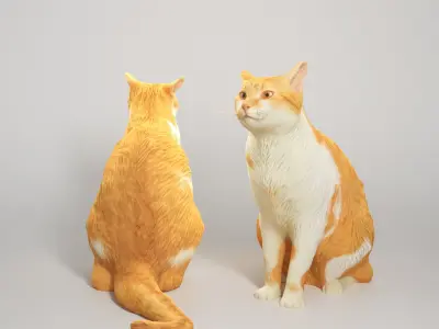 Red cat 07 Low-poly 3D model