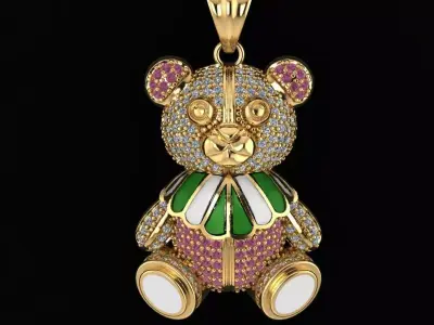 teddy necklace 3D print model