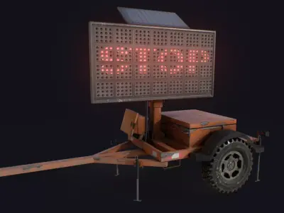 Variable Message Sign Low-poly 3D model