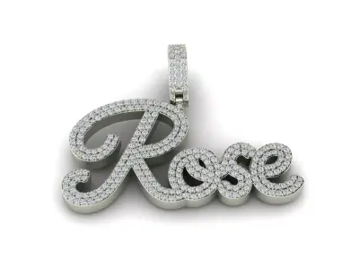 Custom Diamond Name Pendant ROSE 3D print model