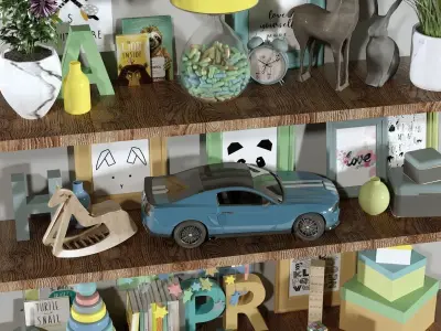 Children decoration set 132 Low-poly 3D model